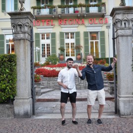 Outside the hotel in Como